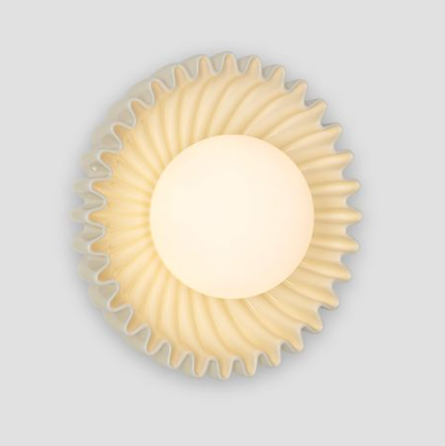 Petelle Cream Ceramic & Opal Glass Wall Or Ceiling Light - ID 13772
