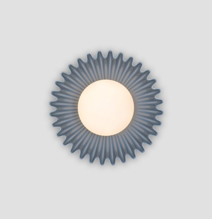 Petelle Blue Ceramic & Opal Glass Wall Or Ceiling Light - ID 13773