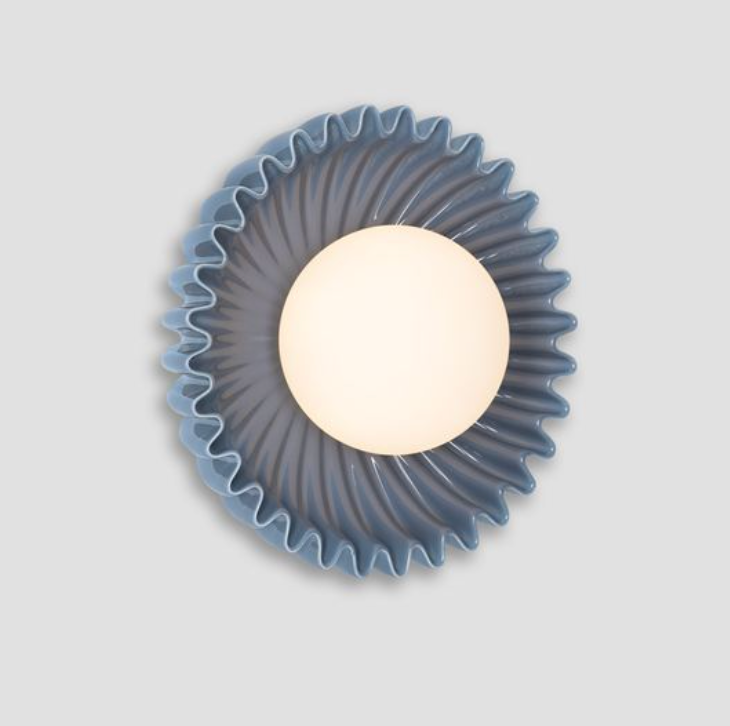 Petelle Blue Ceramic & Opal Glass Wall Or Ceiling Light - ID 13773