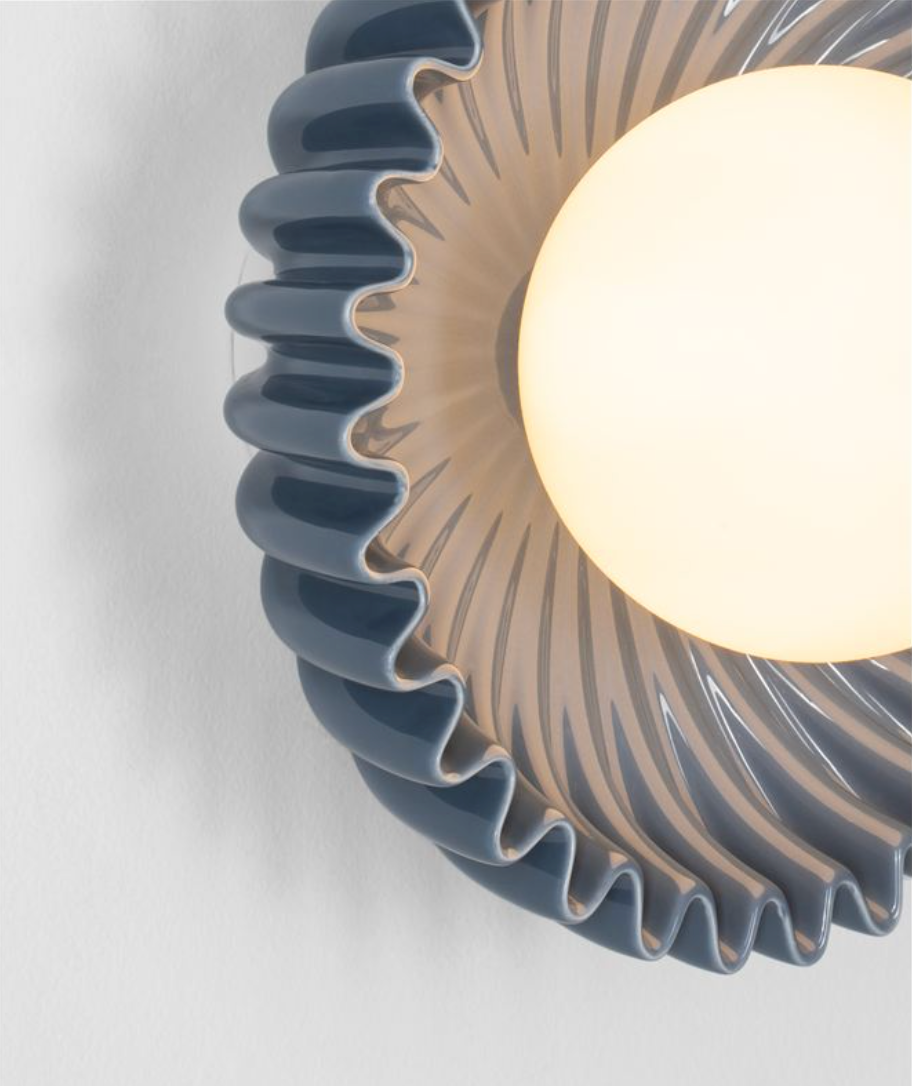 Petelle Blue Ceramic & Opal Glass Wall Or Ceiling Light - ID 13773