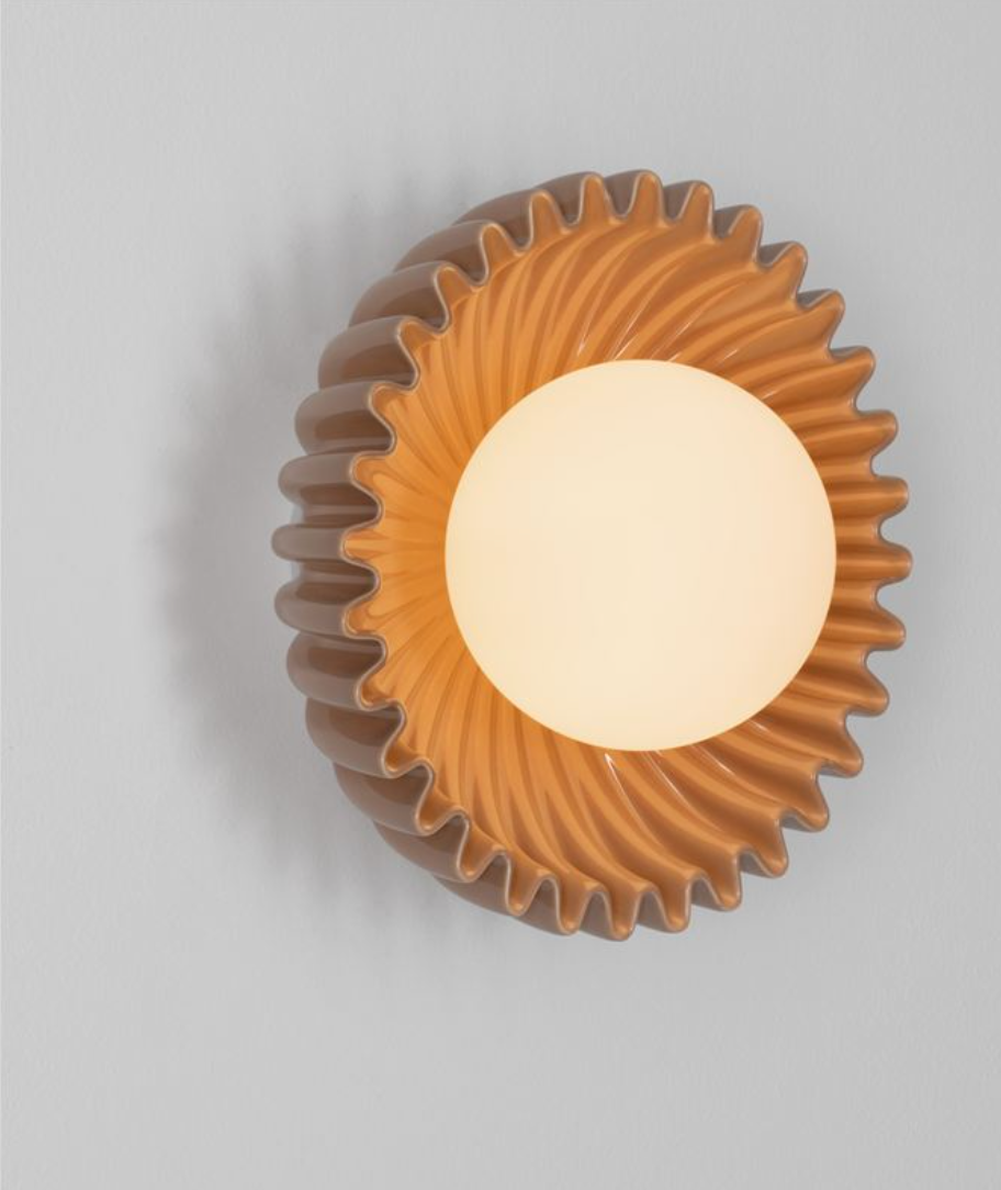 Petelle Caramel Ceramic & Opal Glass Wall Or Ceiling Light - ID 13774