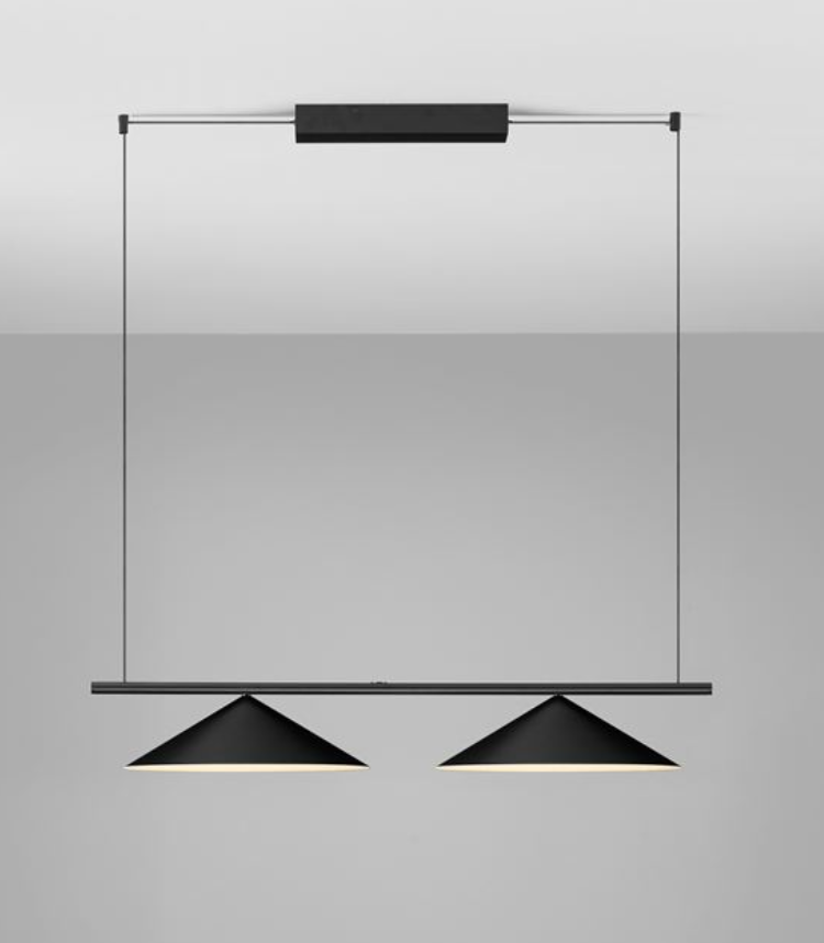 NL Looi Matt Black Conical Double Pendant - ID 13793