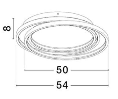 NL Arbir Matt Black Aluminium & Acrylic 3 Ring Semi Flush Ceiling Light Large - ID 13796