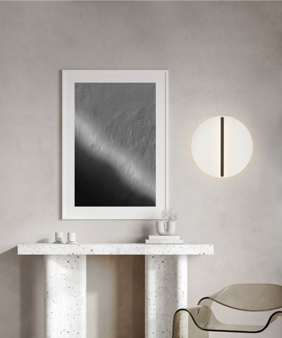 NL Nilu Sand Black & White Disc Wall Light Large - ID 13799