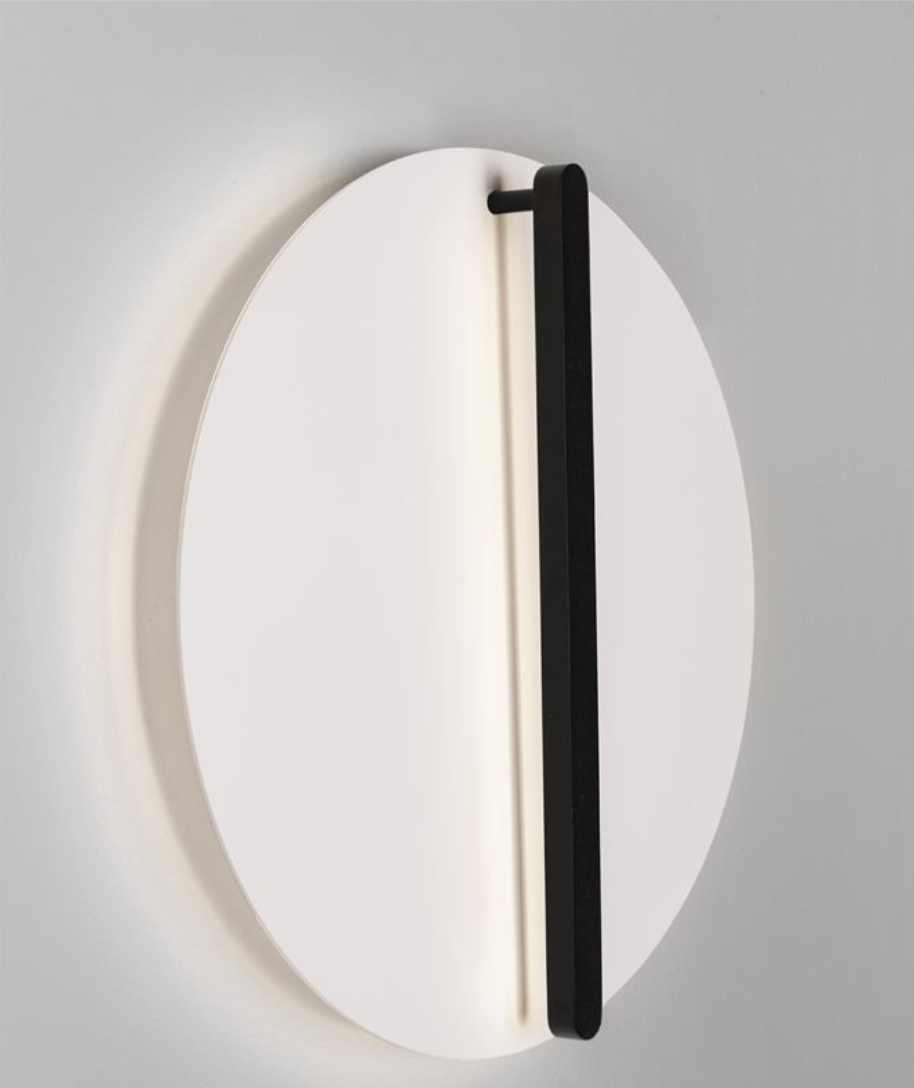 NL Nilu Sand Black & White Disc Wall Light Large - ID 13799