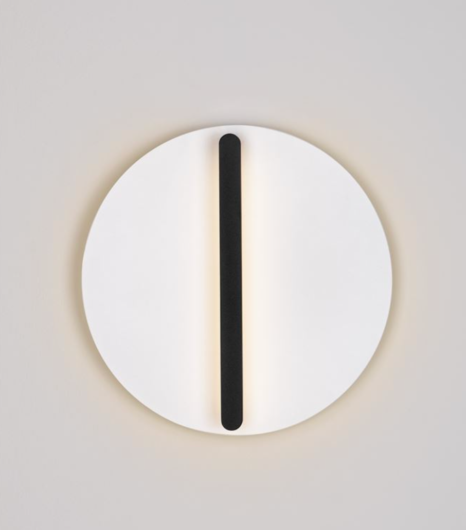 NL Nilu Sand Black & White Disc Wall Light Medium - ID 13798