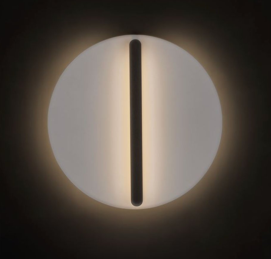 NL Nilu Sand Black & White Disc Wall Light Medium - ID 13798