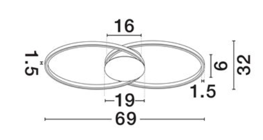 NL Eveo Black & Gold Twin Ring Ceiling Or Wall Light Small - ID 13803
