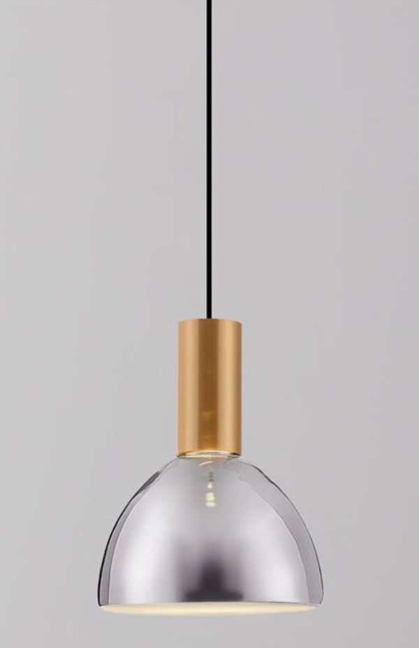 NL Voy Elegant Brass & Smoked Glass Pendant - ID 13761