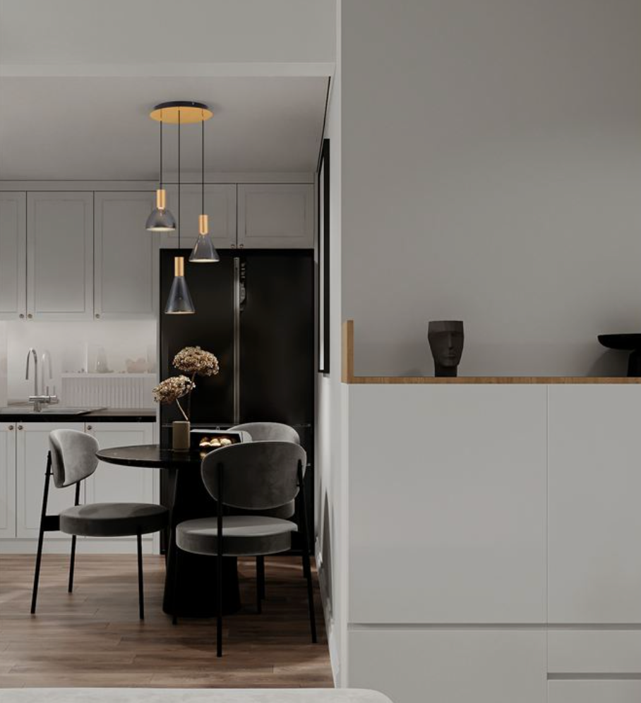 NL Voy Elegant Brass & Smoked Glass 3 Light Multi Pendant - ID 13765