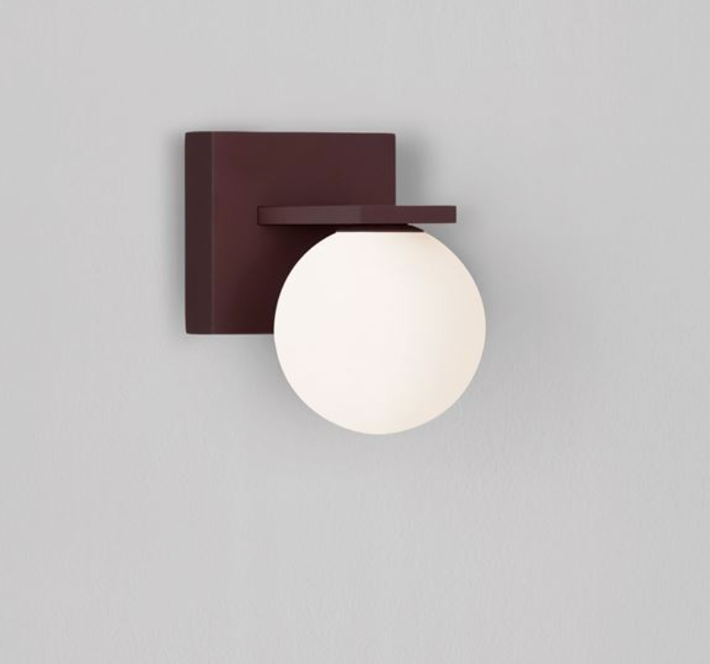 NL Opal Glass Globe & Brown Wall Light - ID 13842