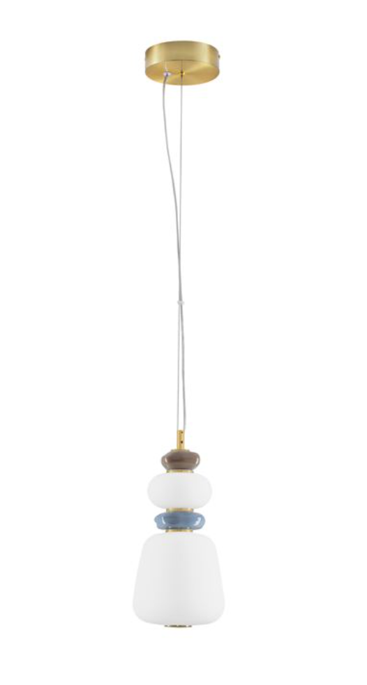 NL Palor Coloured Porcelain & Opal Glass Pendant - ID 13867