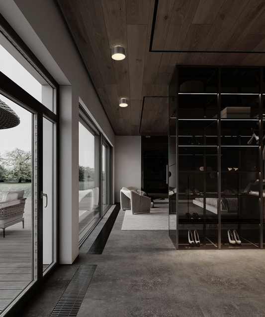 NL Ozeen (11cm) Semi Flush Ceiling Light Black Nickel ID 13873