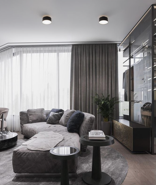 NL Ozeen (14cm) Semi Flush Ceiling Light Sandy Black ID 13879