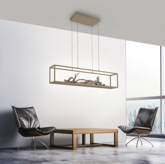 LED Rectangular Sand/Beige Box Pendant / Shelf - ID 13938