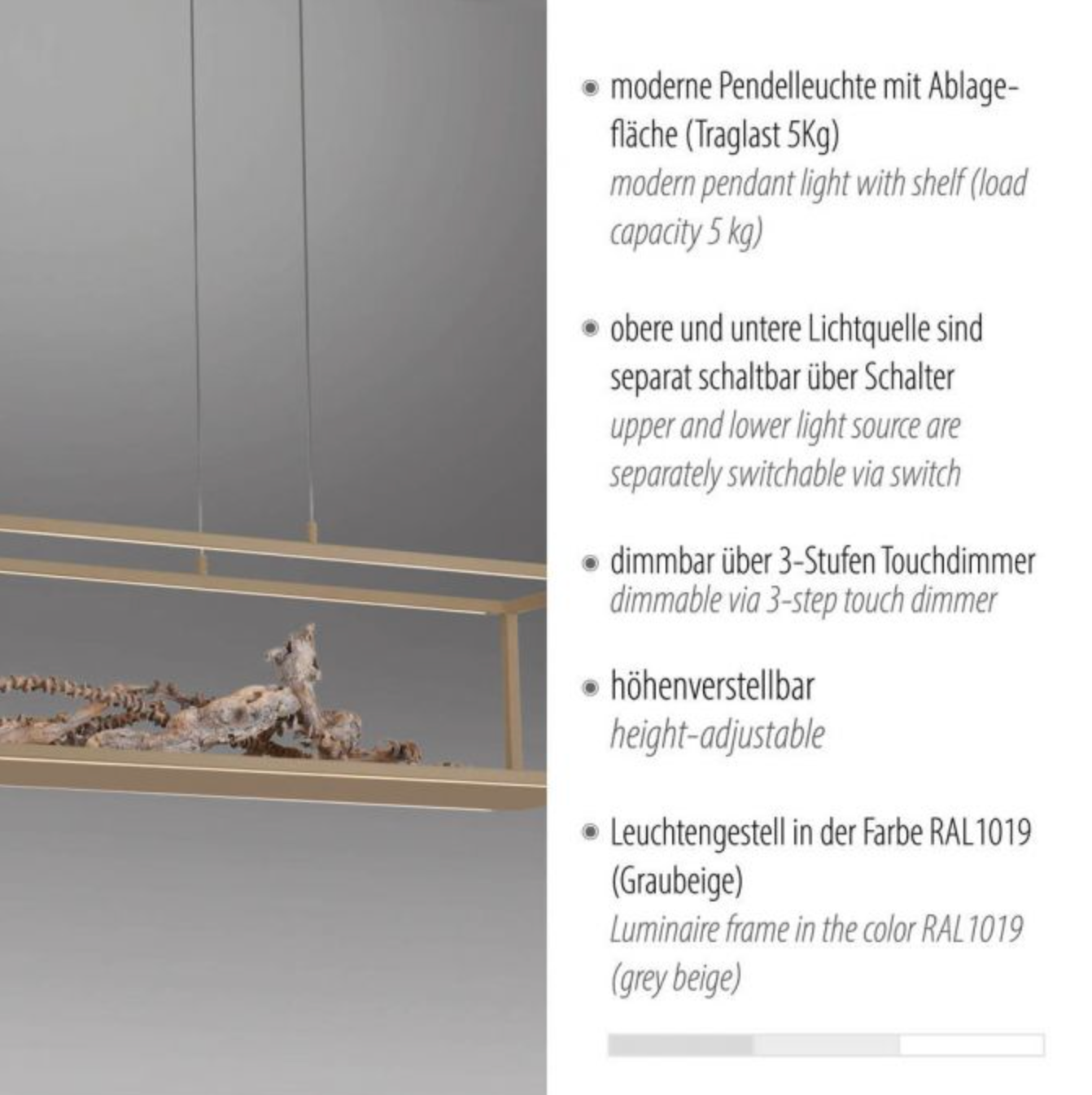LED Rectangular Sand/Beige Box Pendant / Shelf - ID 13938