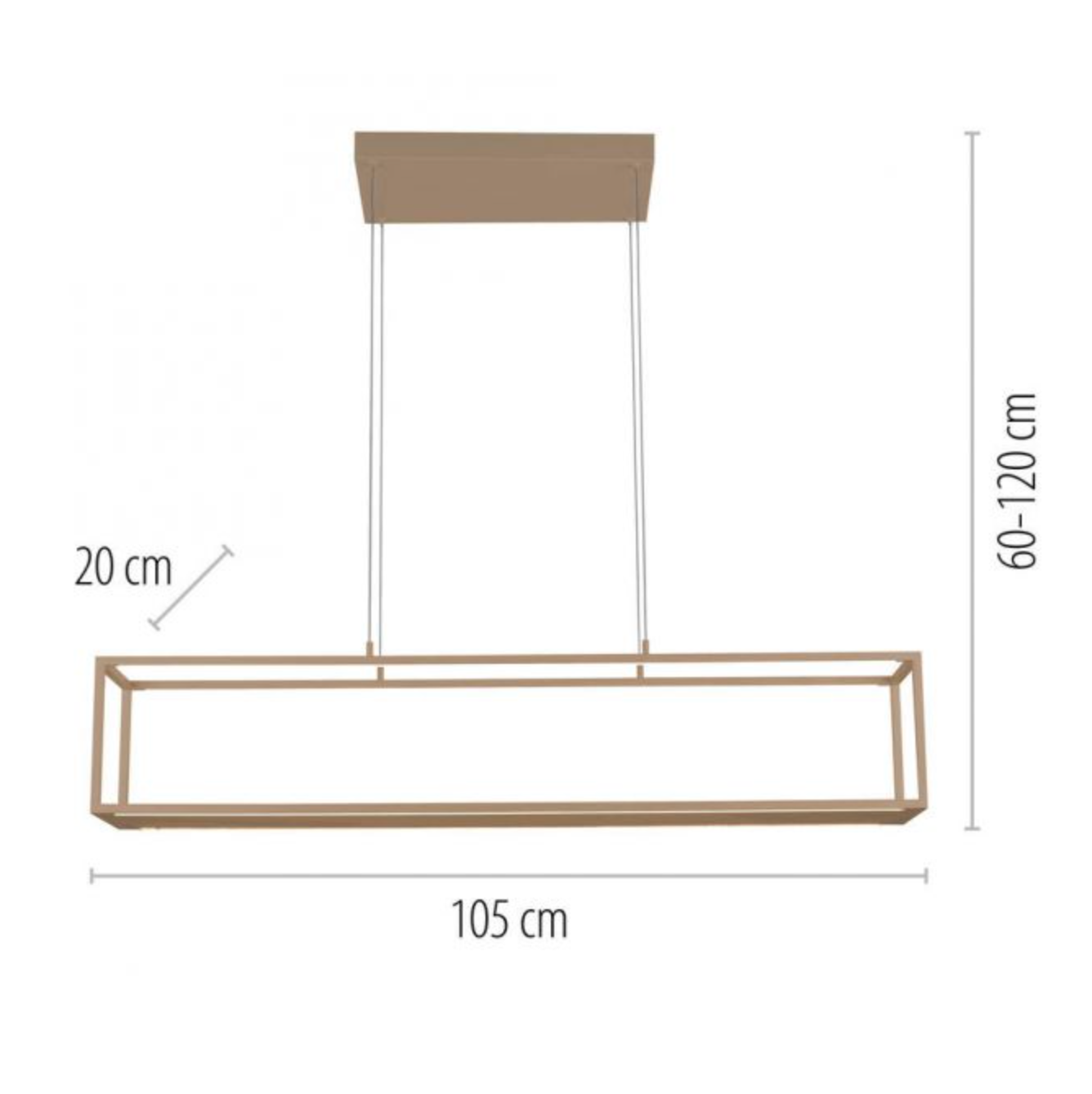 LED Rectangular Sand/Beige Box Pendant / Shelf - ID 13938