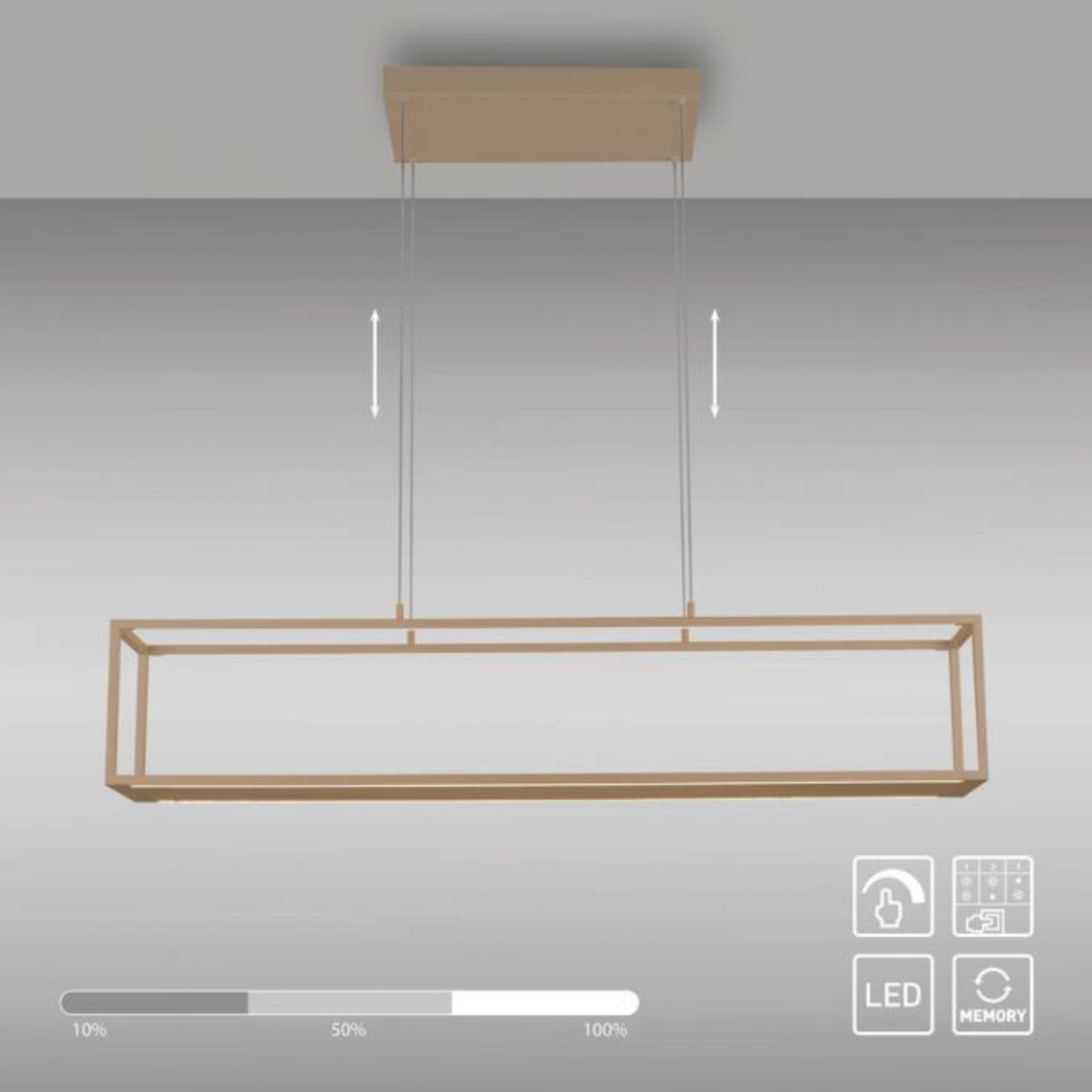 LED Rectangular Sand/Beige Box Pendant / Shelf - ID 13938