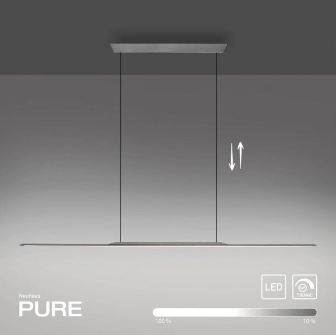 SureFlat 160 Height Adjustable Pendant Light Grey - ID 13944