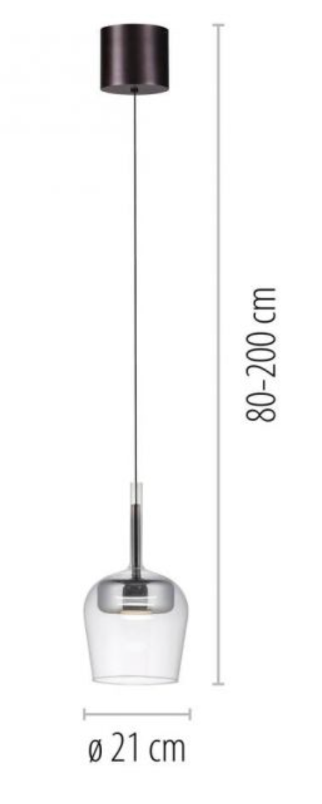 PNL Remote Controlled Raise & Lower Single Pendant Silver - ID 13919