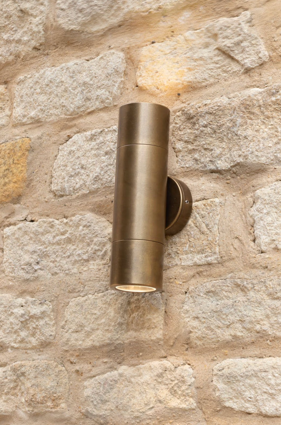 Tyndrum Brushed Antique Brass Finish Solid Brass Up/Down Outdoor Wall Light - ID 9488