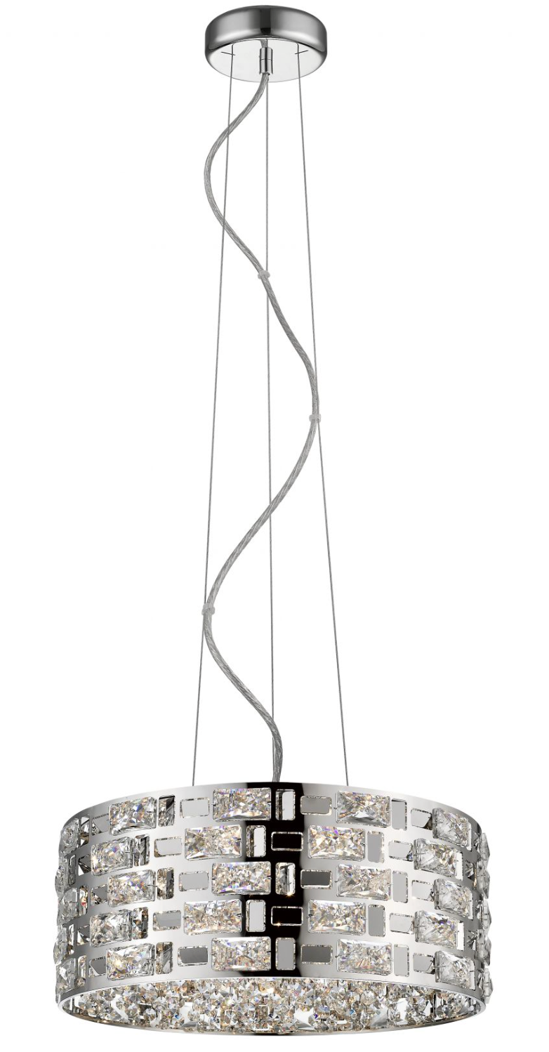 DIR C&C Chrome & Crystal Six Lamp Large Suspension Pendant - ID 8467