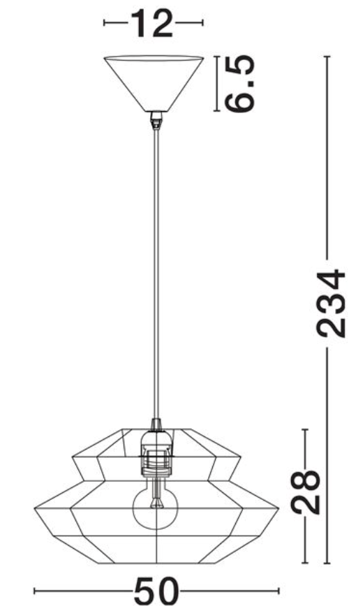 NL ID 14060 rope mesh pendant natural finish small
