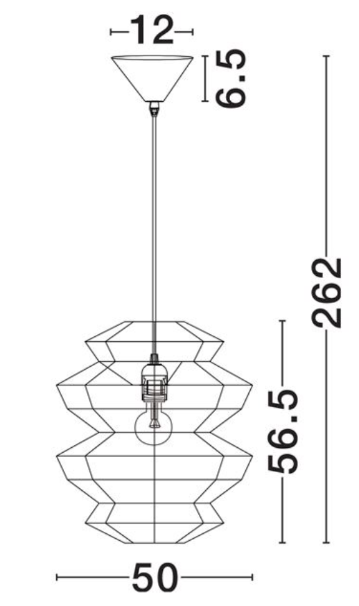 NL ID 14068 rope mesh pendant black finish large