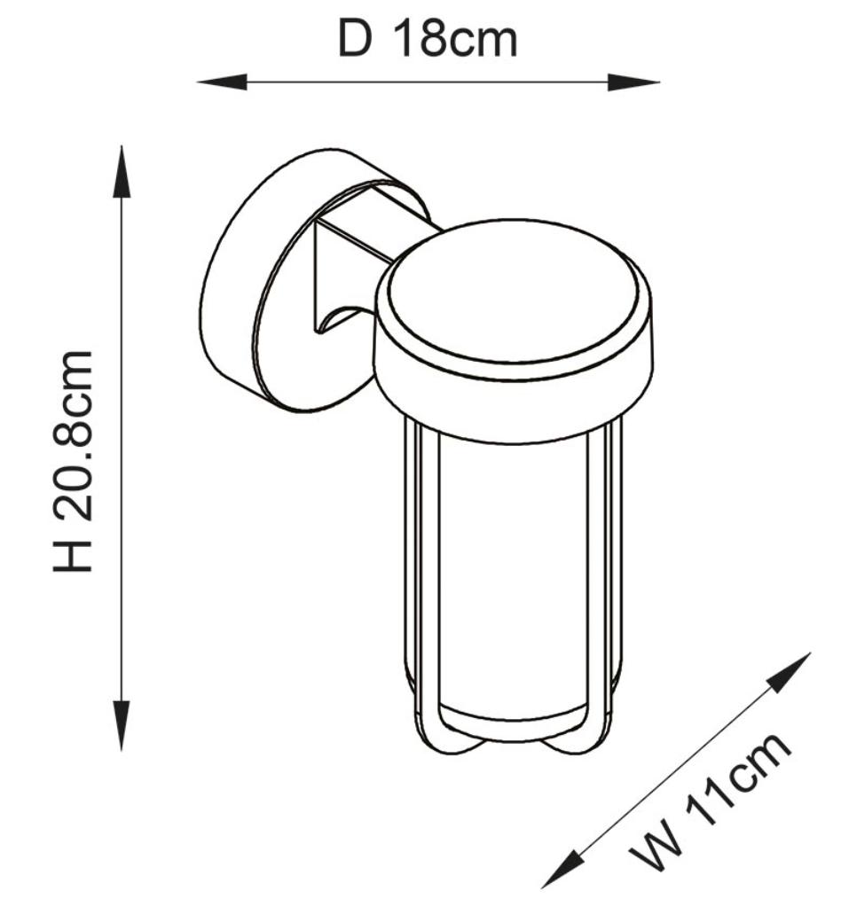 Die Cast IP44 Wall Light Brushed Bronze Clear Glass - ID 11076