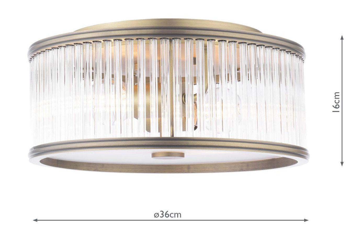 Laura Ashley - Sutton 2 Light Flush, Matt Antique Brass and Ribbed Glass - ID 13631