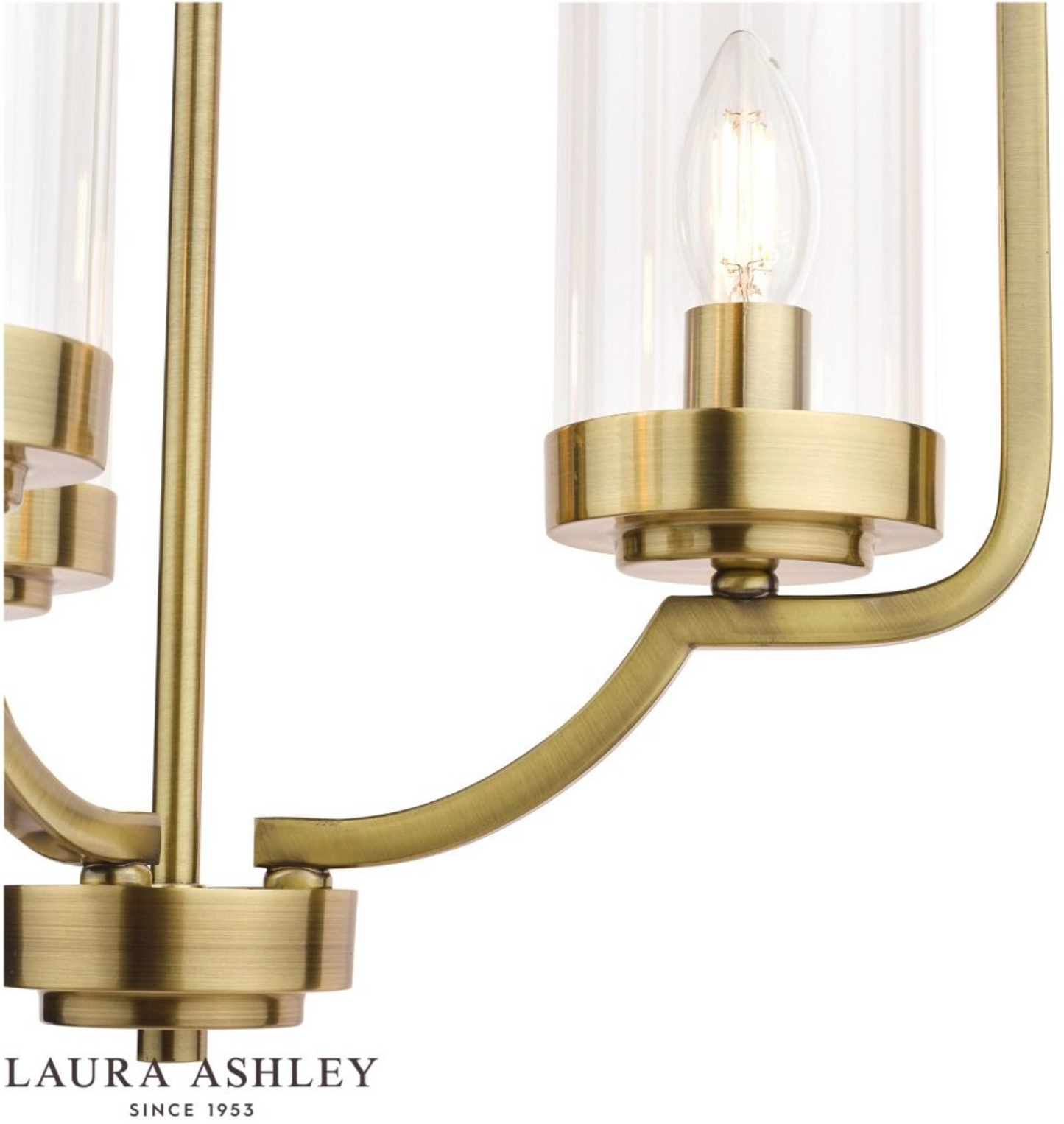 Laura Ashley Joseph 3lt Chandelier Antique Brass Glass - 13403