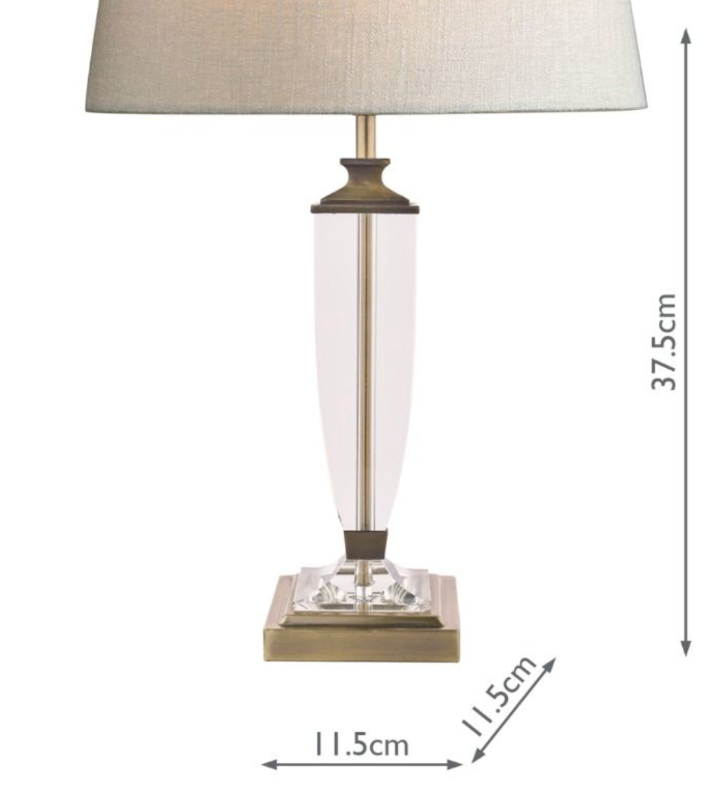Laura Ashley Carson Medium Antique Brass and Crystal Table Light Base Only - ID 10695