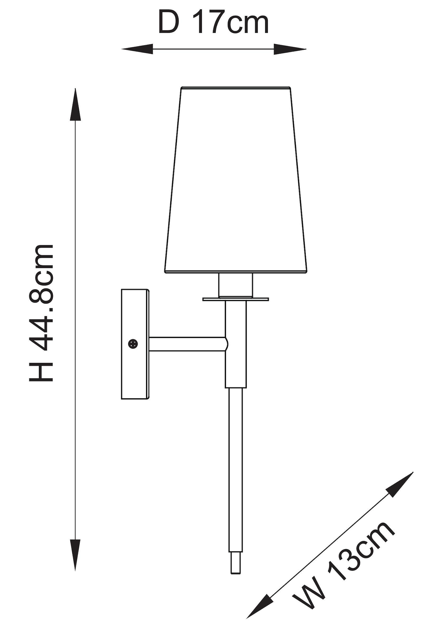 Polished Nickel Plated Slimline Wall Light With White Fabric Shade - ID 11130