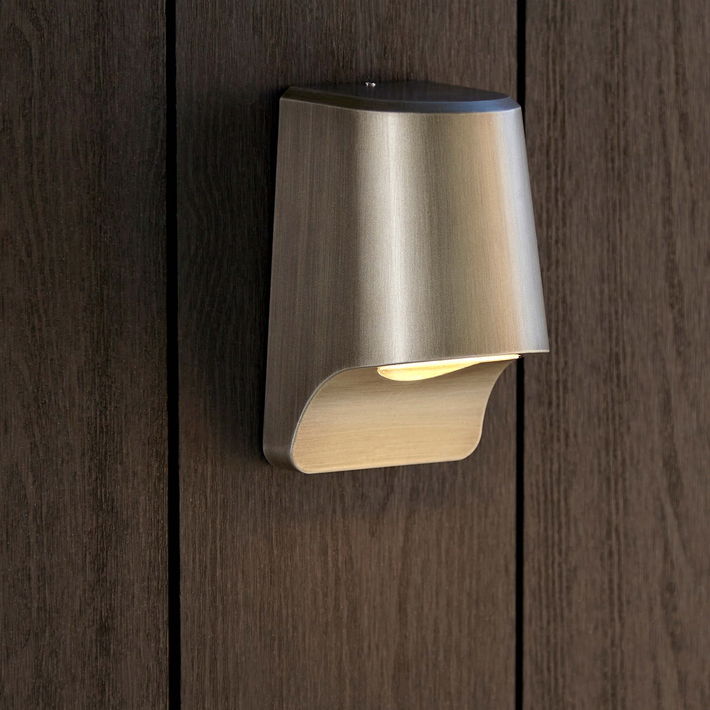 Aged Pewter Die Cast IP44 Led Wall Light With Frosted Glass - ID 12504
