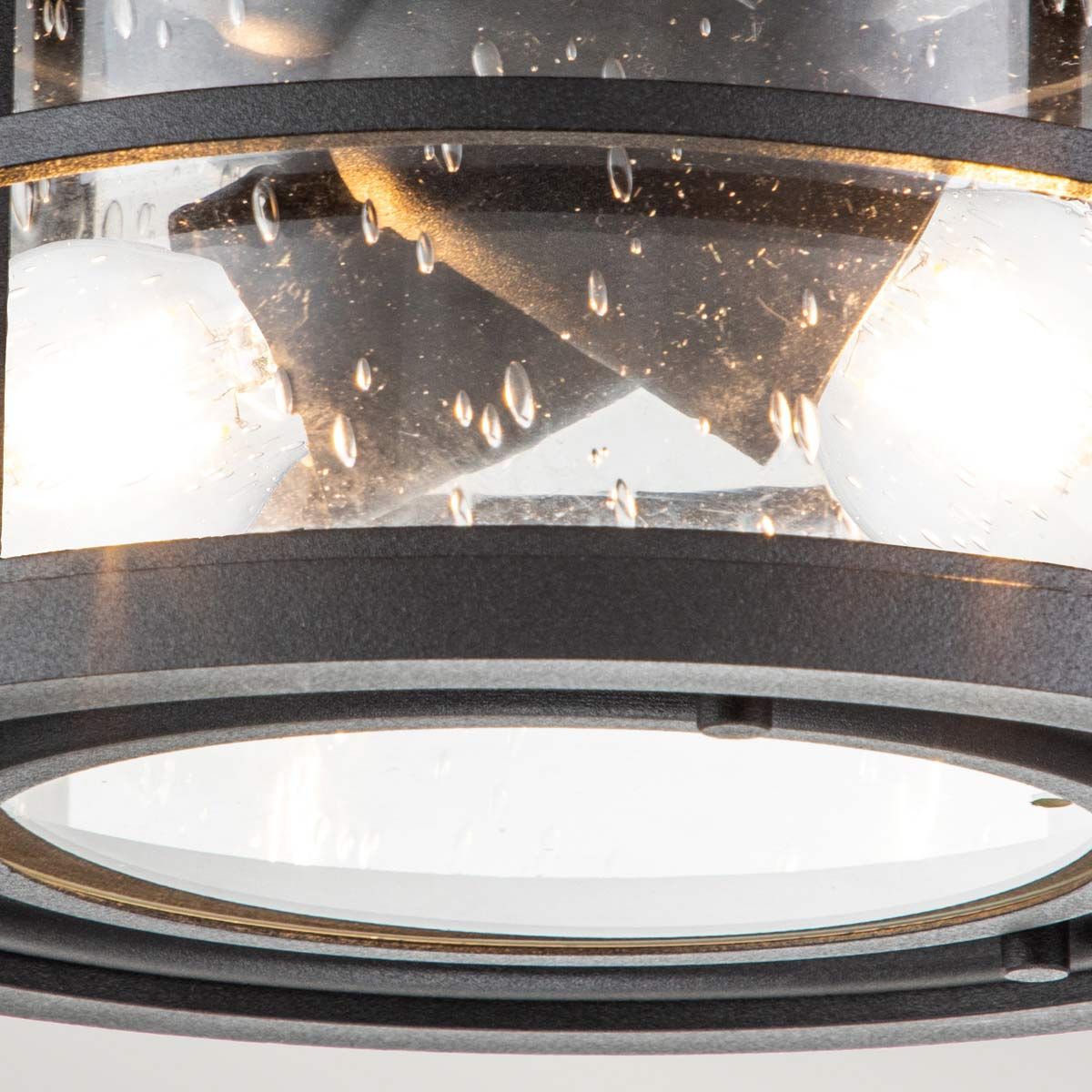 Hornchurch Textured Black Outdoor Flush Ceiling Light - ID 13683