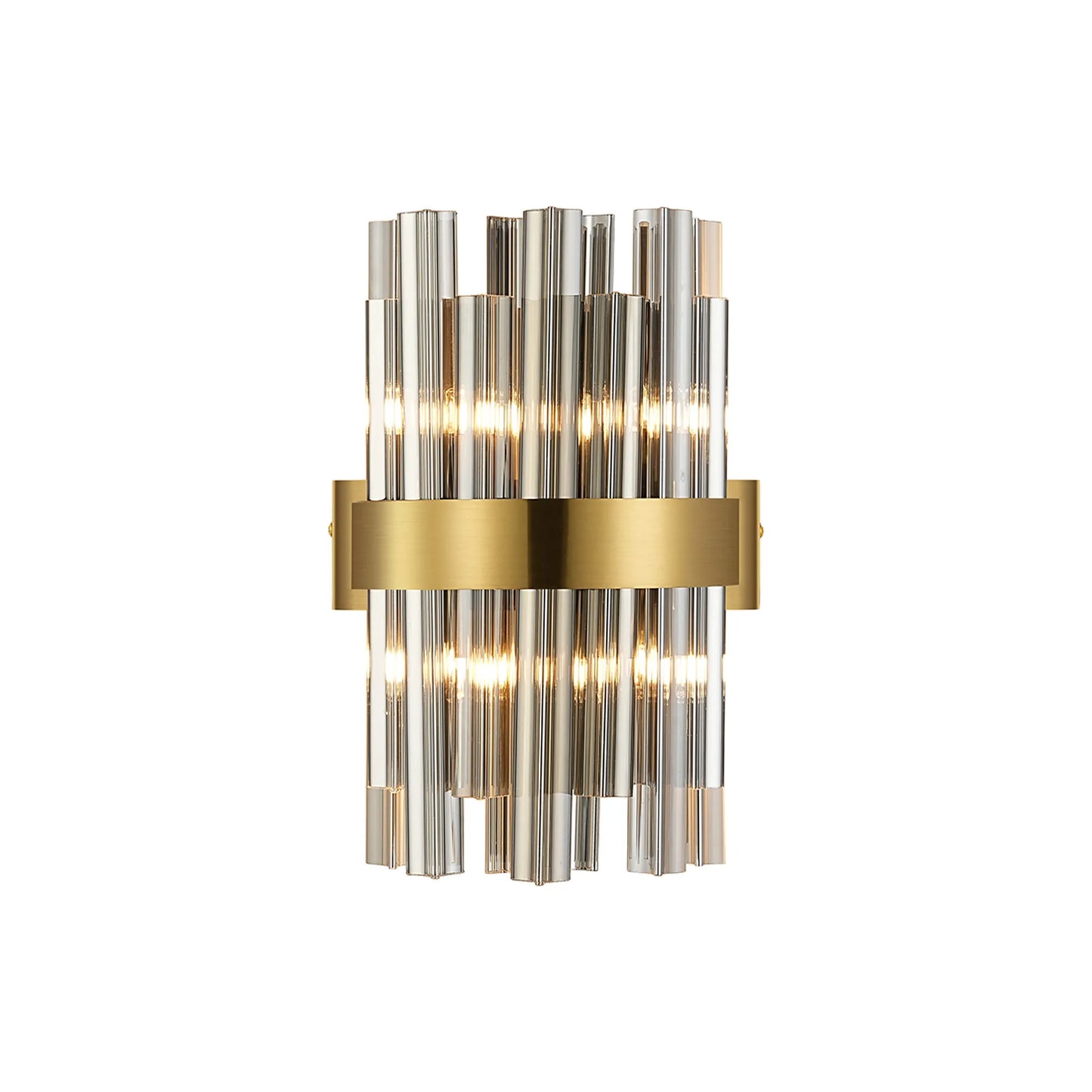 6 Light Wall Light in Brass with Smoke Glass - 14289