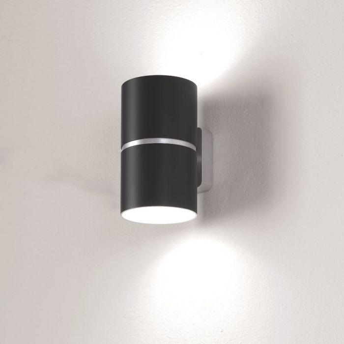 Modern LED Cylindrical Wall Light in Brushed aluminium & White - EX-DISPLAY