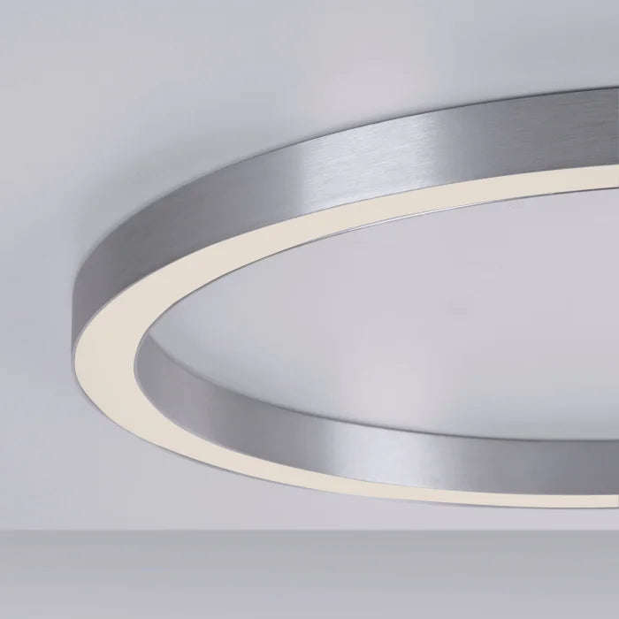 LIN Remote Controlled 70cm Ring Wall/Ceiling Light in Brushed Aluminium - ID 13881