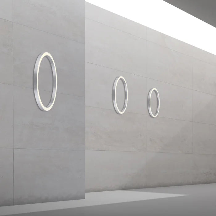 LIN Remote Controlled 70cm Ring Wall/Ceiling Light in Brushed Aluminium - ID 13881