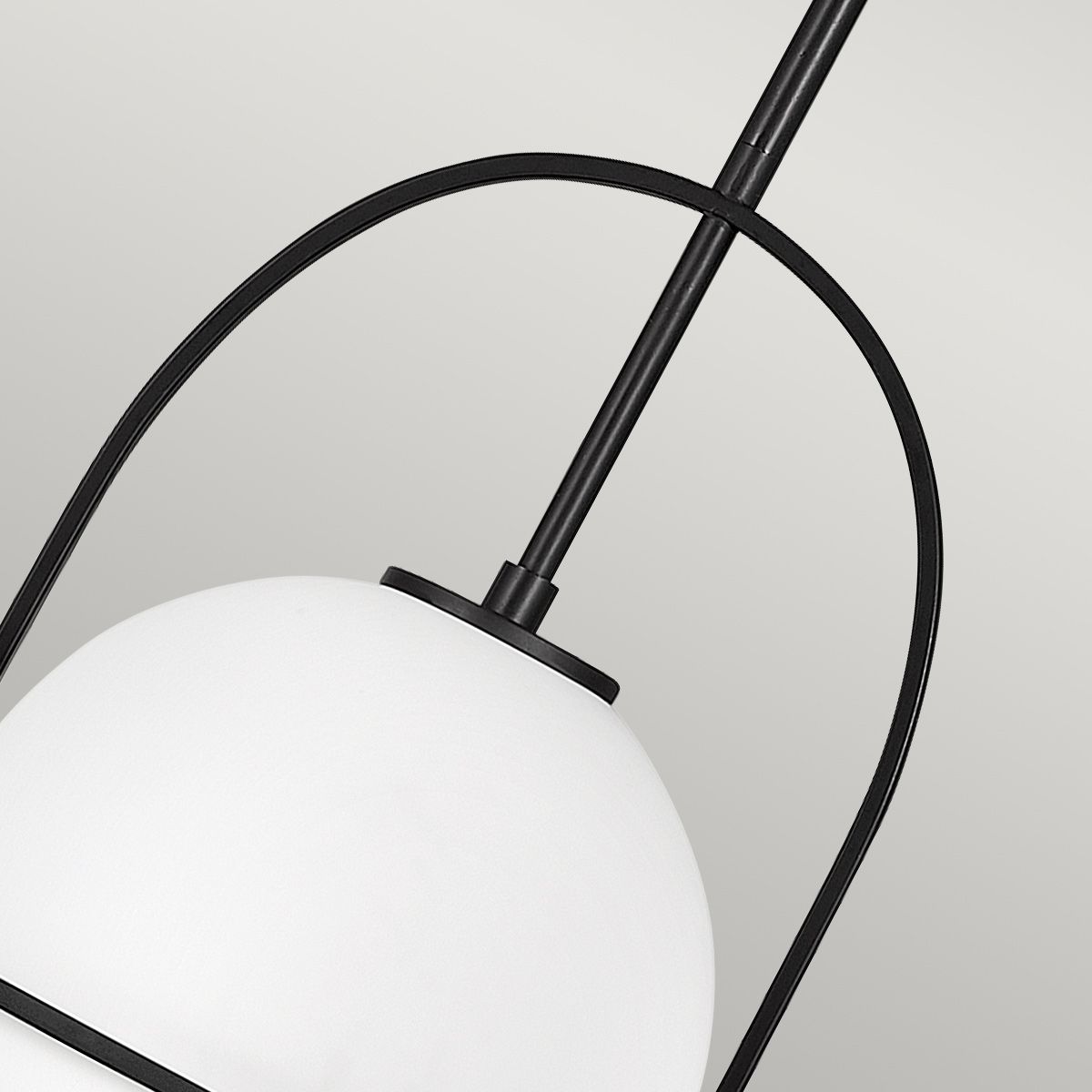SOM 1 Light Pendant in Black with Opal Glass - ID 13660