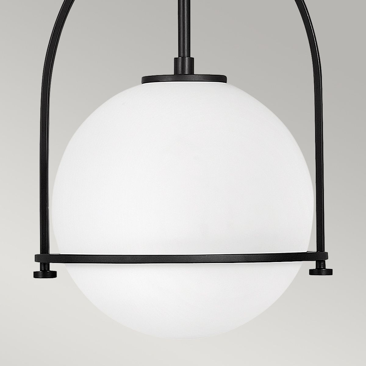 SOM 1 Light Pendant in Black with Opal Glass - ID 13660