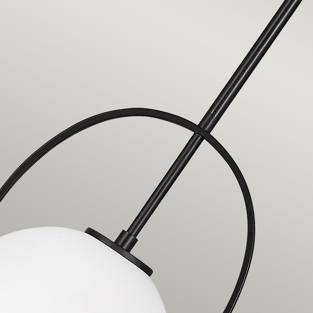 SOM 1 Light Pendant in Black with Opal Glass - ID 13660