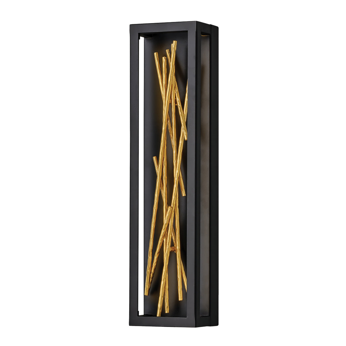 STX Black Metal & Guided Gold Integrated LED Flush Wall Light - ID 12612