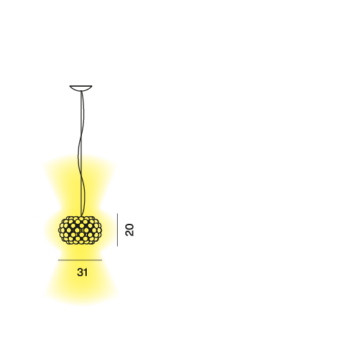 Foscarini Caboche Plus LED Pendant - Small (Piccola) On/Off