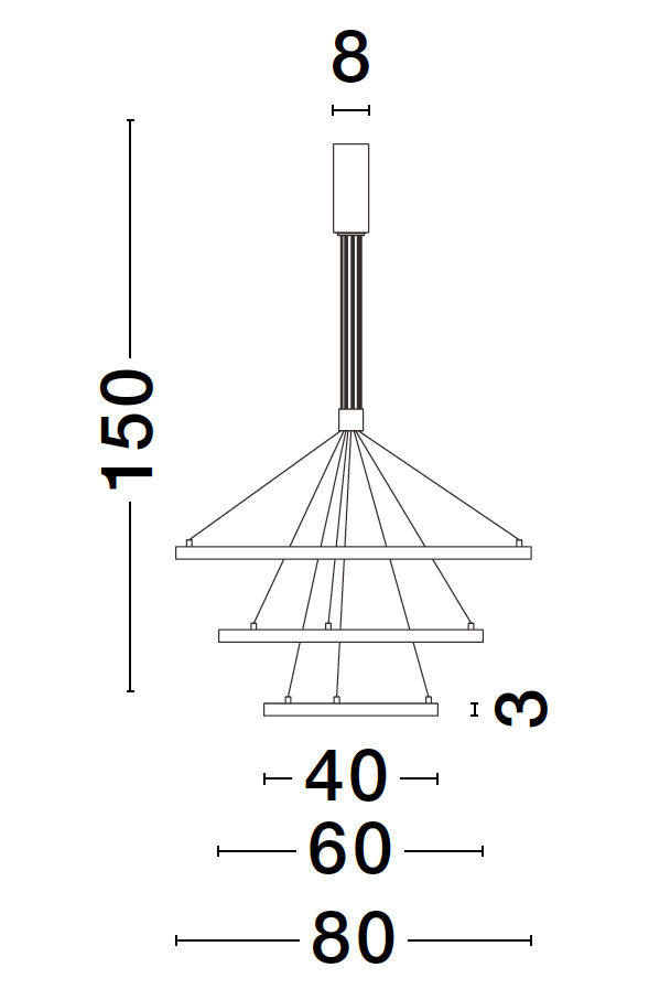 EMP Dimmable Sandy White Aluminium & Acrylic Tripple Ring Pendant - ID 10212