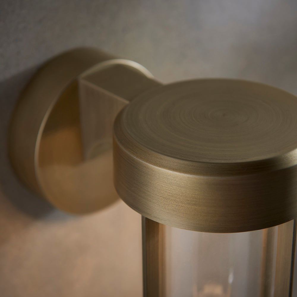 Die Cast IP44 LED Wall Light In Brushed Gold With Clear Glass - ID 11072 - LOW STOCK, PLEASE CALL