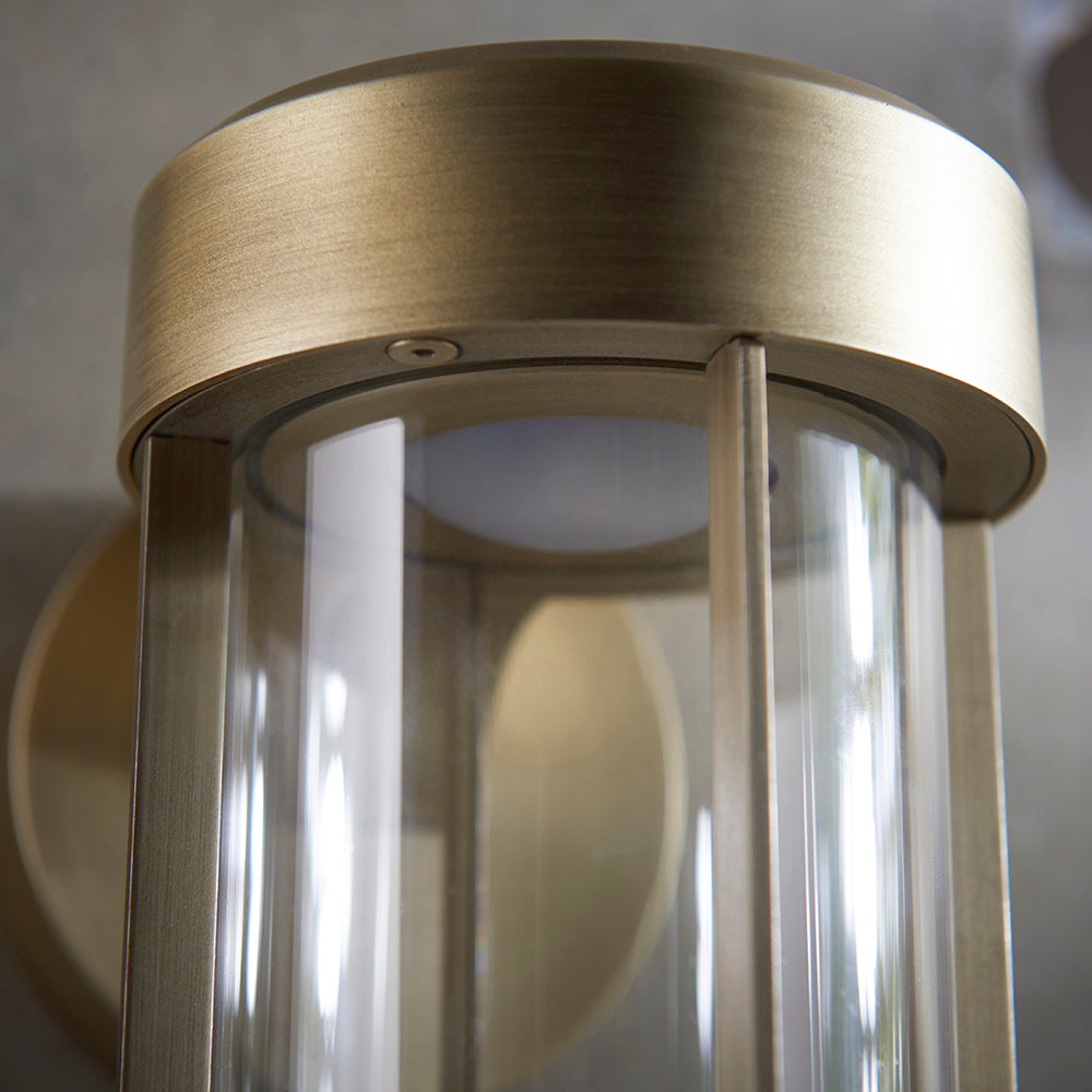 Die Cast IP44 LED Wall Light In Brushed Gold With Clear Glass - ID 11072 - LOW STOCK, PLEASE CALL