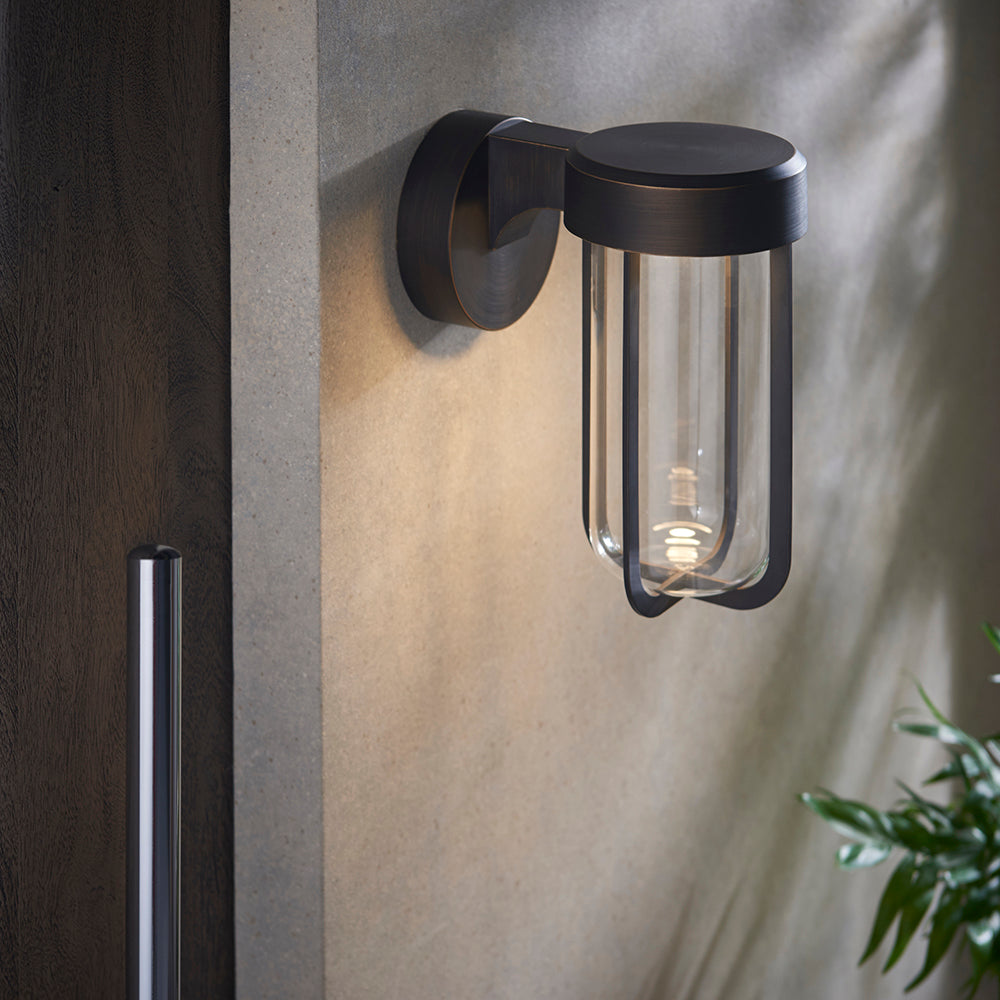 Die Cast IP44 LED Wall Light In Brushed Bronze With Clear Glass - ID 11077 - LOW STOCK, PLEASE CALL