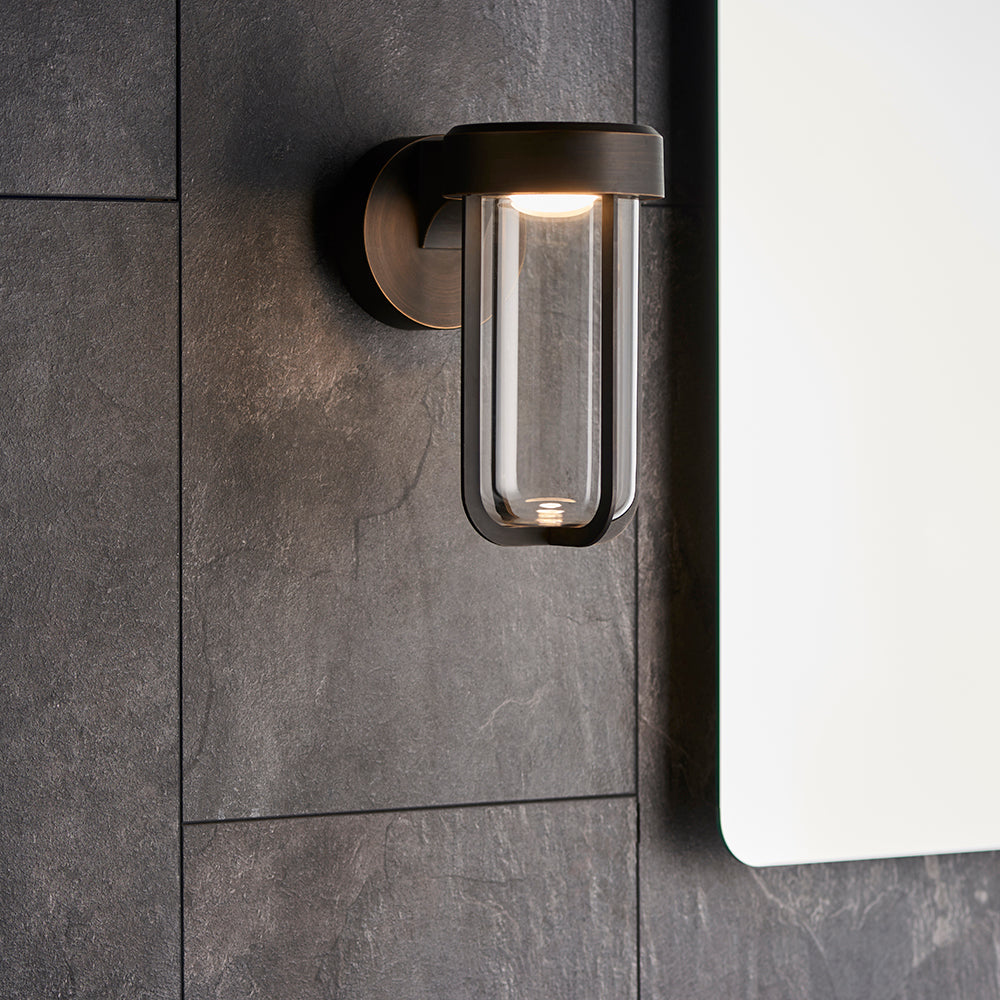 Die Cast IP44 LED Wall Light In Brushed Bronze With Clear Glass - ID 11077 - LOW STOCK, PLEASE CALL