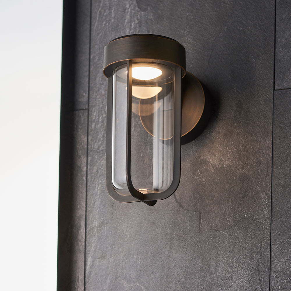 Die Cast IP44 LED Wall Light In Brushed Bronze With Clear Glass - ID 11077 - LOW STOCK, PLEASE CALL